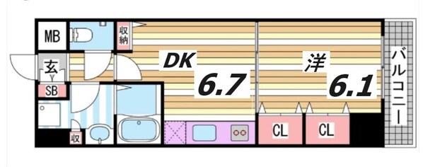 三ノ宮駅 徒歩10分 8階の物件間取画像